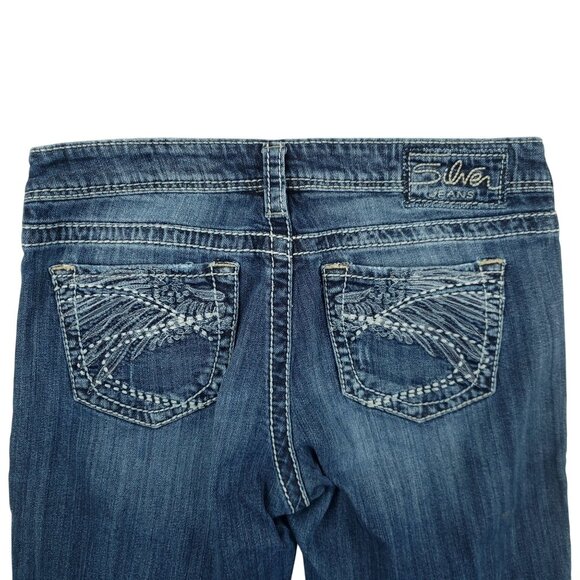 Silver Jeans Co Jeans Women 29x33 Aiko Bootcut Embroidered Whiskered Low Rise - Picture 10 of 15
